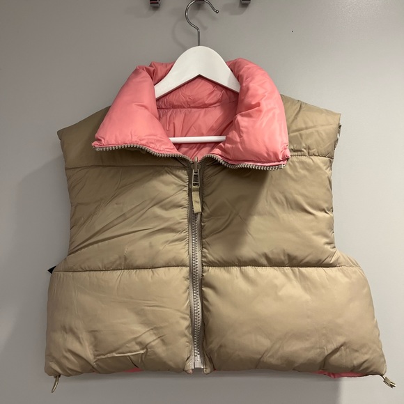 Zara pink and tan short fit vest - Picture 2 of 3